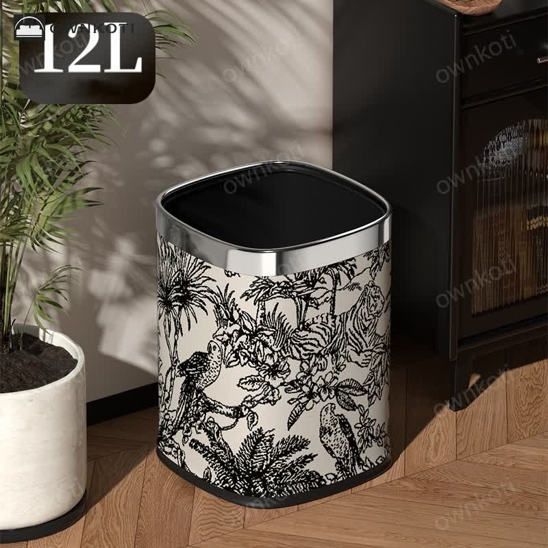 Double-layer Retro Forest Square Trash Can