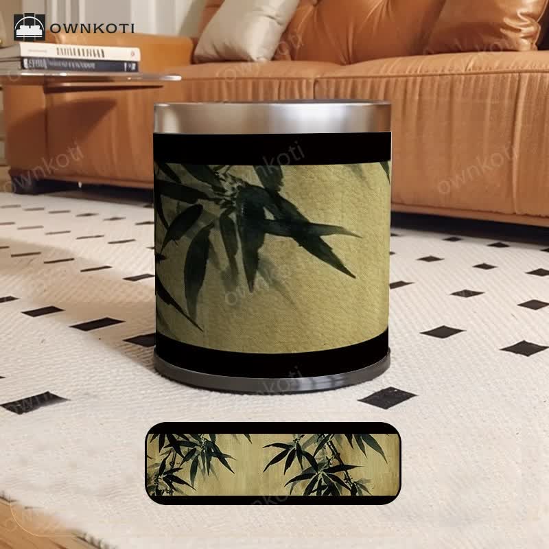 Luxurious Style Rural Bamboo Trash Can