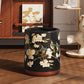 Vintage Floral Bird Durable Trash Can - A - 9"W x 9"L x 12"H - image 1