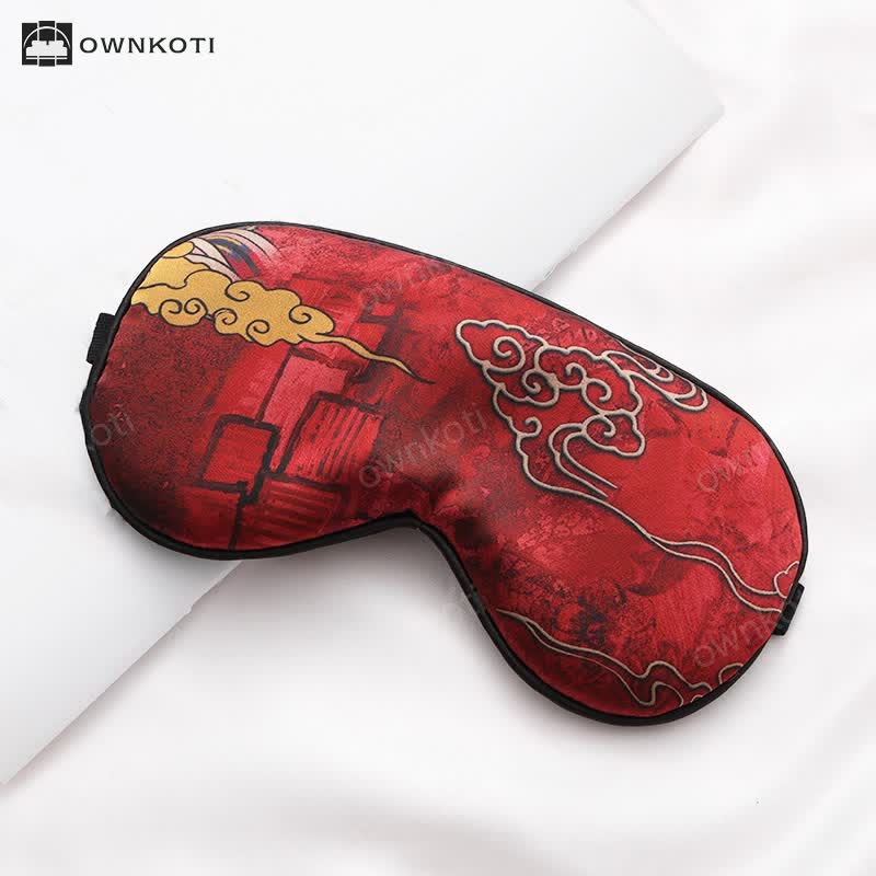 Ethnic Style Print Imitation Silk Sleep Eye Mask