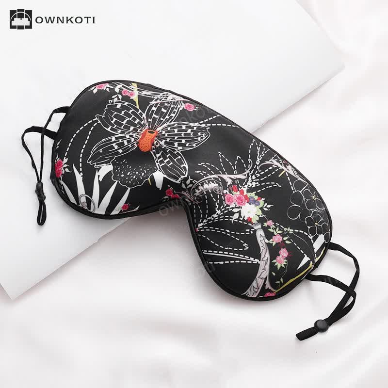 Ethnic Style Print Imitation Silk Sleep Eye Mask