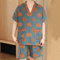 Plus Size Cotton Pumpkin Couple Pajama Set - Gray Blue-Men - 6XL - image 9