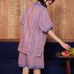 Plus Size Cotton Couple V-neck Nightwear Set - image 4