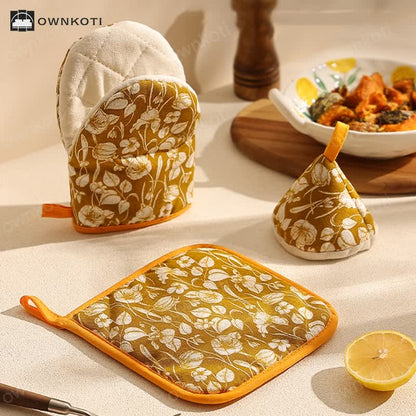 Pastoral Style High Heat Resistant Oven Mitt