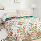 Cotton Gauze Peony Bird Reversible Sofa Blanket