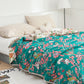 Cotton Gauze Peony Bird Reversible Sofa Blanket