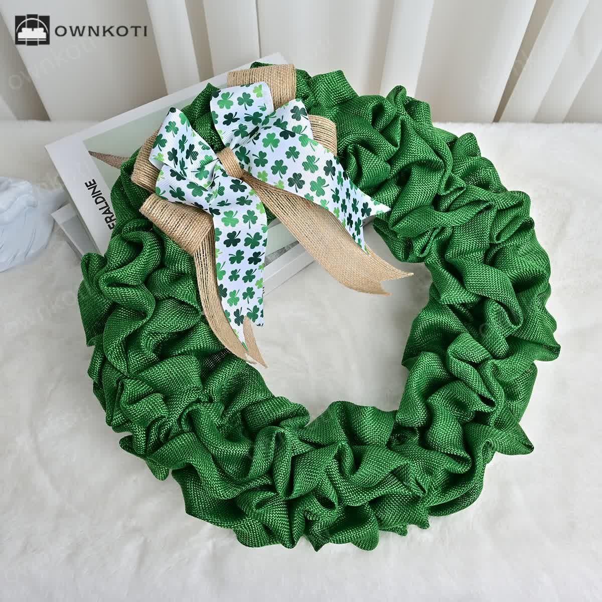 St. Patrick's Day Shamrock Wreath Hanging Decor