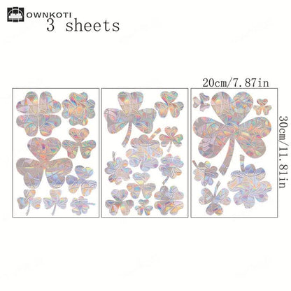Removable Rural Shamrock Static Stained Window Cling