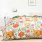Bright Floral Reversible Tassel Cotton Gauze Blanket