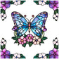 Floral Butterfly Stained Static Window Sticker