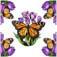 Floral Butterfly Stained Static Window Sticker