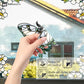 Floral Butterfly Stained Static Window Sticker