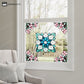 Elegant Floral Stained Static Window Sticker