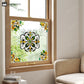 Elegant Floral Stained Static Window Sticker