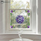 Elegant Floral Stained Static Window Sticker