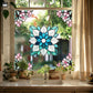 Elegant Floral Stained Static Window Sticker