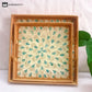 Square Rattan Shell Fruit Basket Dessert Tray