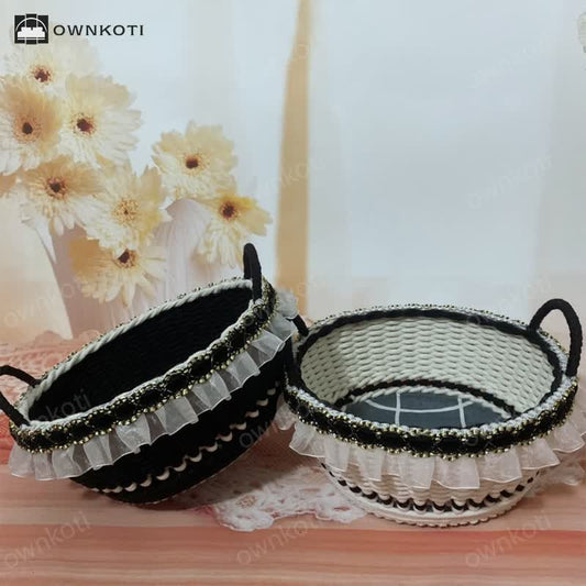 French Elegant Handwoven Storage Basket