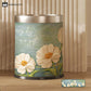 Double Layer Floral Leather Trash Bin