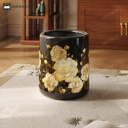 Double Layer Blooming Flower Durable Trash Can