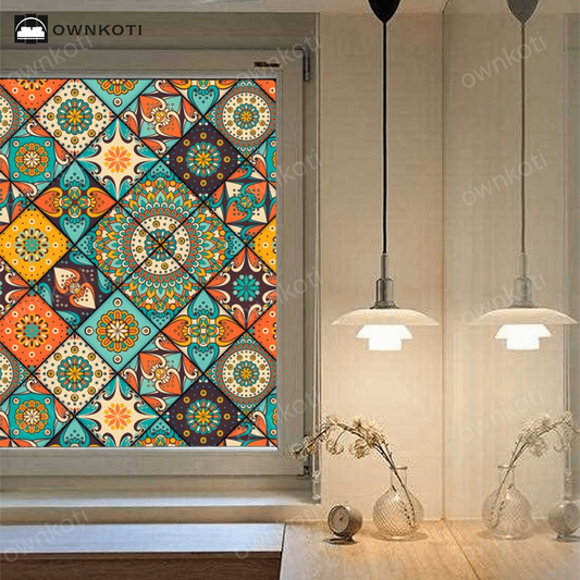 Moroccan Style Static Frosted Window Privacy Film