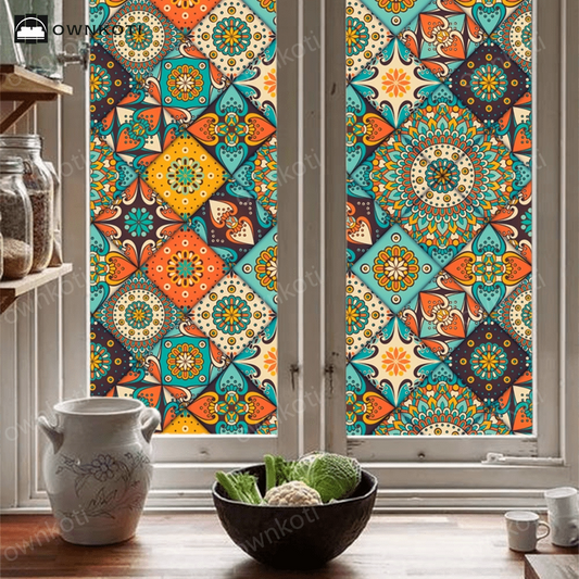 Moroccan Style Static Frosted Window Privacy Film