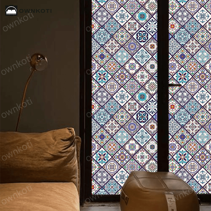 Static Frosted Elegant Bohemian Privacy Film