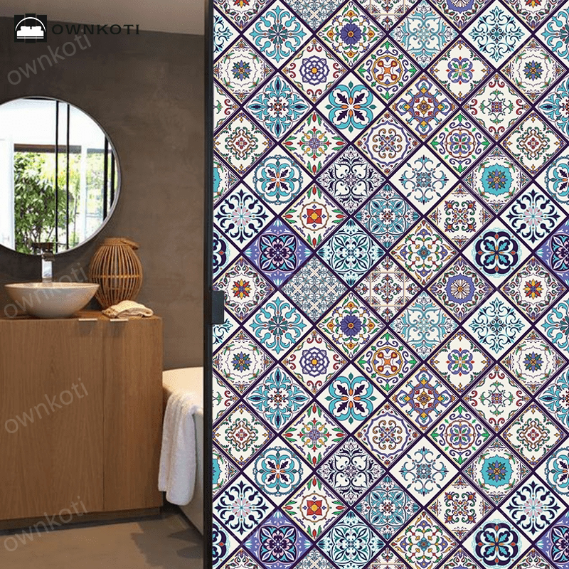 Static Frosted Elegant Bohemian Privacy Film