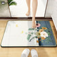 Elegant Floral Diatom Mud Bathroom Floor Mat
