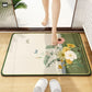 Elegant Floral Diatom Mud Bathroom Floor Mat