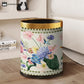 Double Layer Vintage Floral Trash Bin