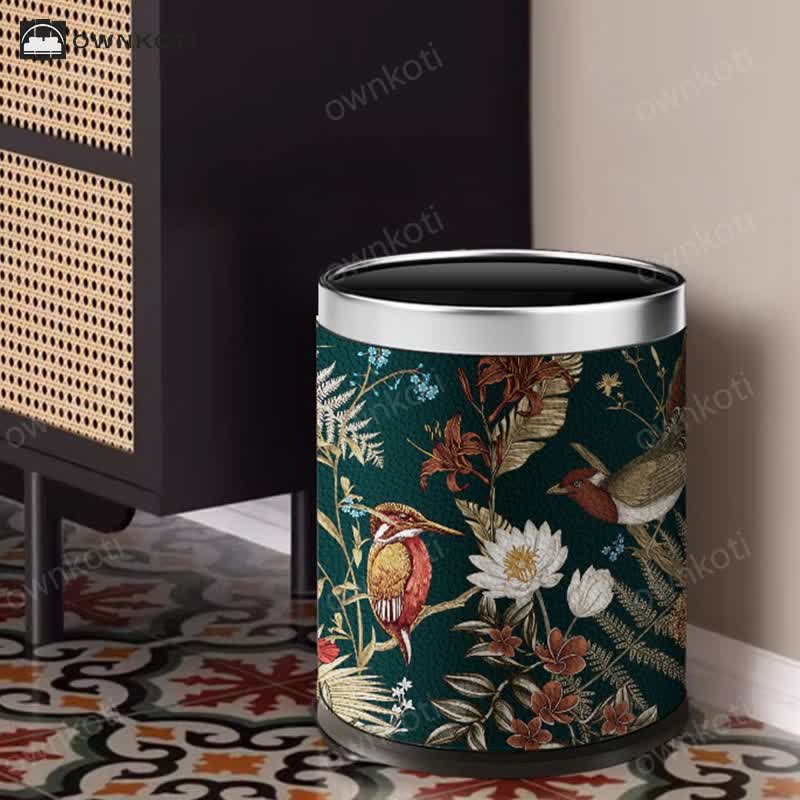 Double-layer Vintage Lidless Wastebasket