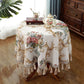 Chenille Jacquard Elegant Floral Tablecloth