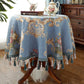 Chenille Jacquard Elegant Floral Tablecloth