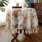 Chenille Jacquard Elegant Floral Tablecloth