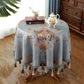 Chenille Jacquard Elegant Floral Tablecloth
