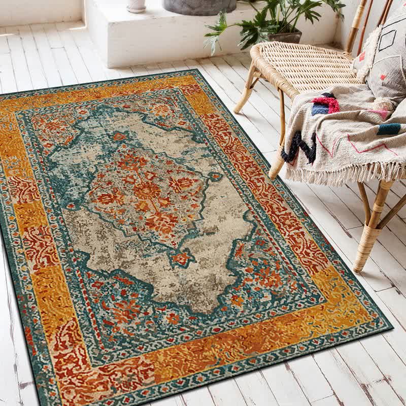 Ethnic Exotic Rectangular Decorative Floor Mat