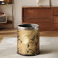Vintage Bamboo Leather Durable Trash Can