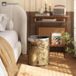 Vintage Bamboo Leather Durable Trash Can