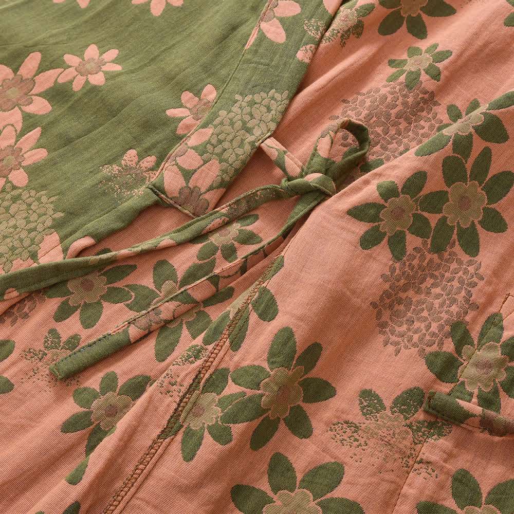 Jacquard Floral Gauze Lightweight Bathrobe - image 6