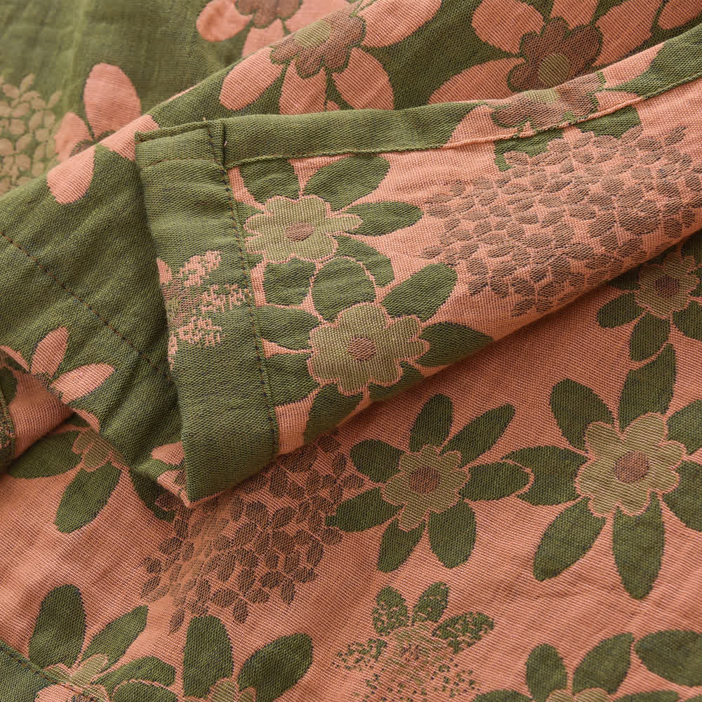 Jacquard Floral Gauze Lightweight Bathrobe - image 7
