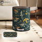Floral Bird Leather Large Capacity Trash Bin