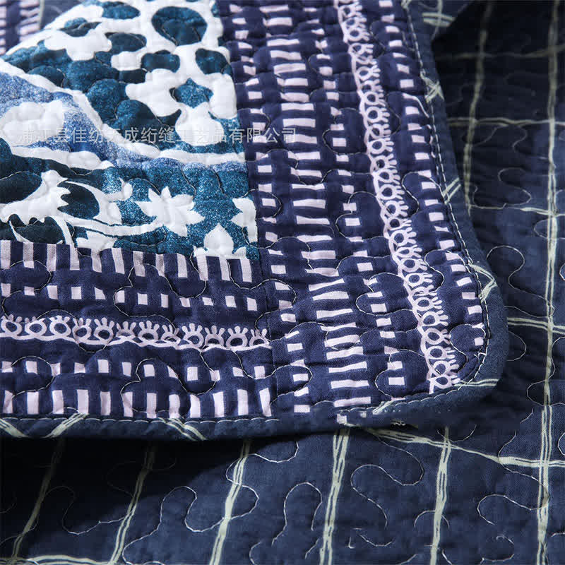 Retro Paisley Quilted Cotton Bedding Set(3PCS)