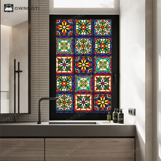 Exotic Stained Privacy Static Frosted Film