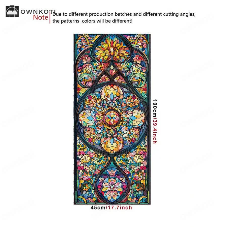 Vintage Stained Baroque Static Frosted Privacy Film