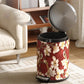 Floral Bird Luxurious Leather Trash Bin