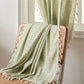 Rustic Floral Leaf Curve Tassel Sheer Curtain