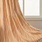 Rustic Floral Leaf Curve Tassel Sheer Curtain