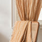Rustic Floral Leaf Curve Tassel Sheer Curtain