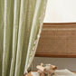 Rustic Floral Leaf Curve Tassel Sheer Curtain